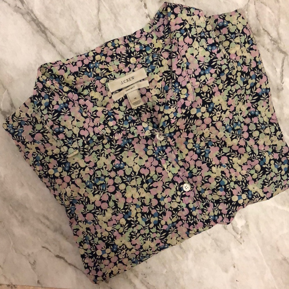 J Crew Liberty Print Button-Up Shirt